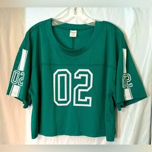 No Boundaries Green Mesh Football Crop Jersey with White 02